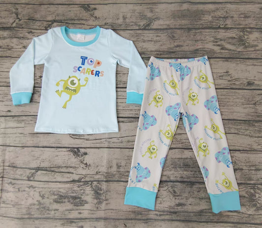 baby boys blue monster pajamas legging sets
