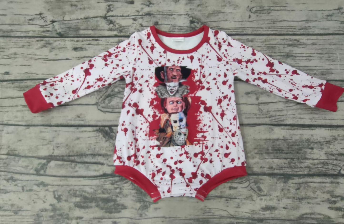 Baby girls Halloween white red dots rompers