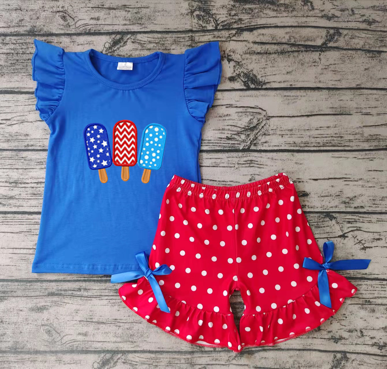 Baby girls 4th of July popsicle shorts sets