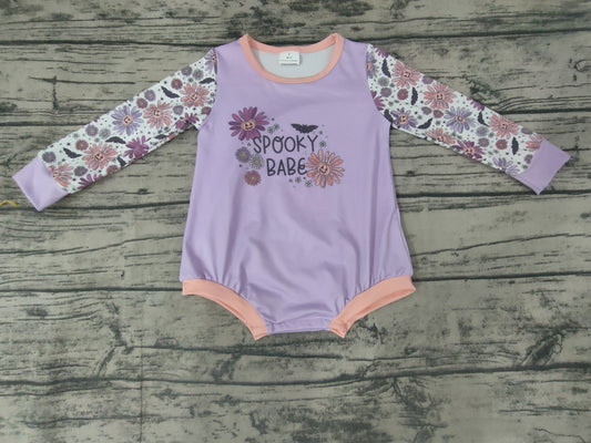 Baby girls pink Halloween spooky rompers