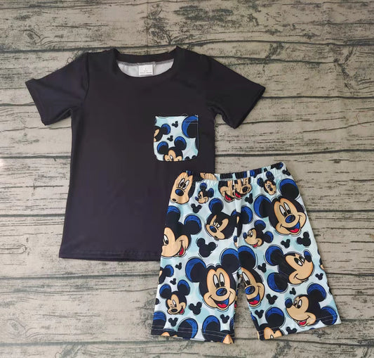 Baby boys cartoon mouse pocket shorts sets