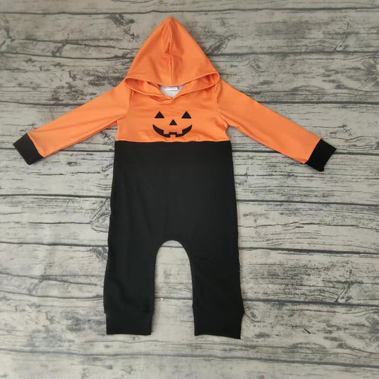 Baby boys Halloween face hoodie rompers