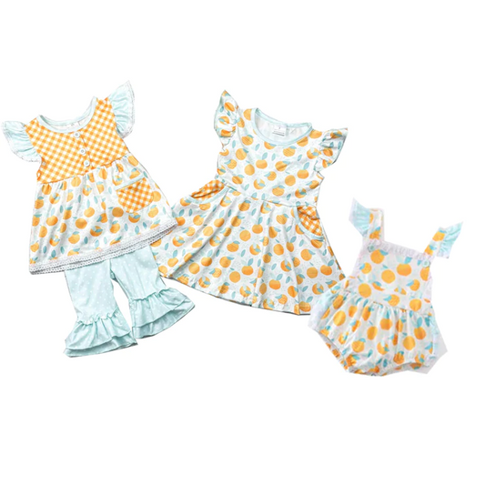 Baby girls summer peach sister sets preorder