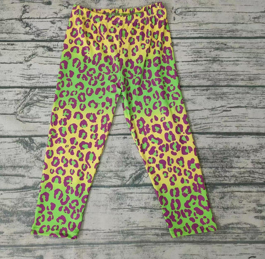 Baby Girls green yellow leopard colorful legging