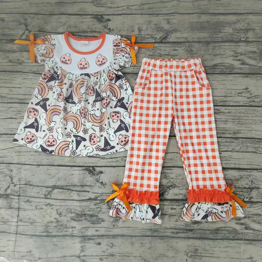 Baby Girls Pumpkin ranbow pants clothes sets