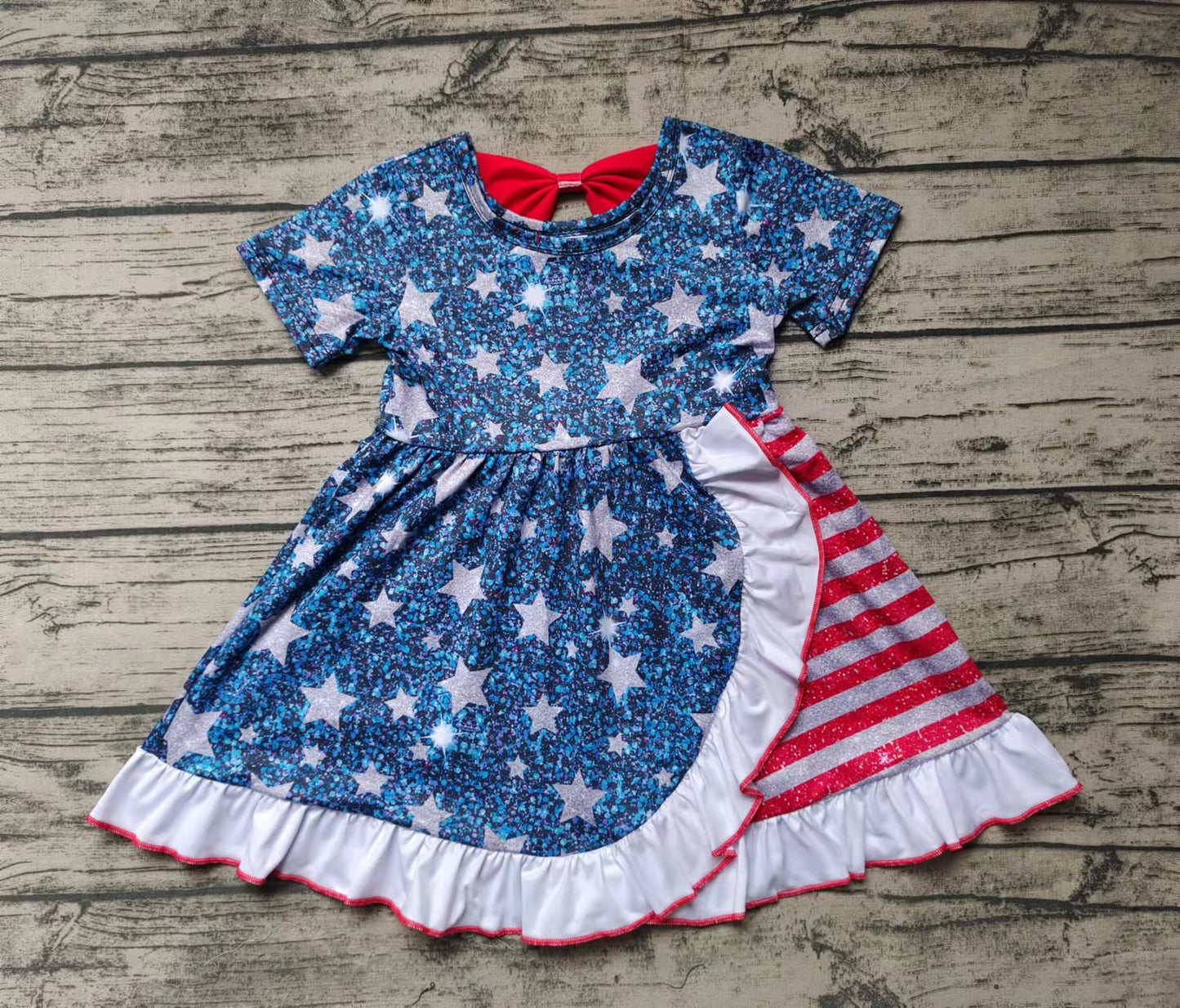 Baby girls summer 4th of july star dresses