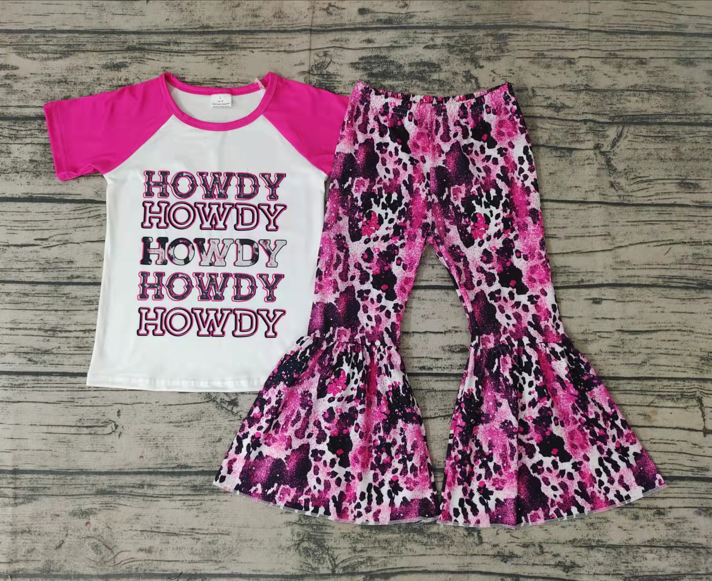 Baby girls western howdy bell pants clothing sets