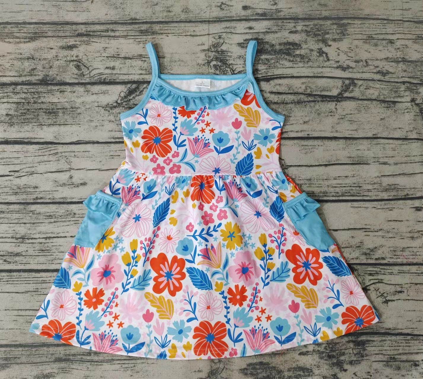 Baby girls summer floral pocket dresses