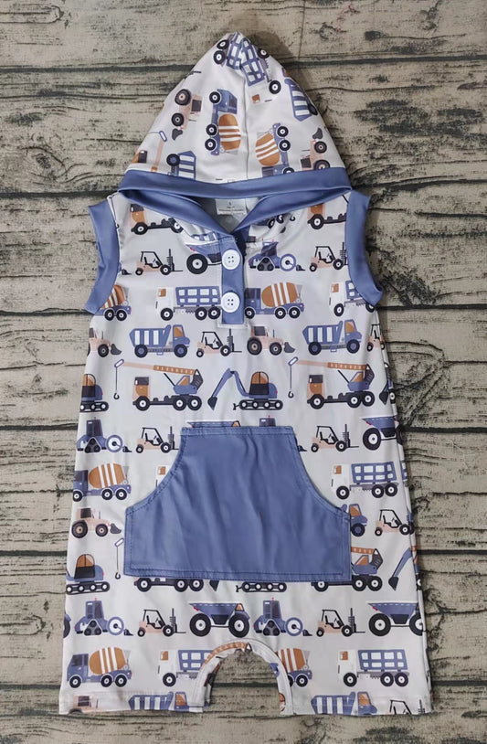 Baby boys summer Construction rompers