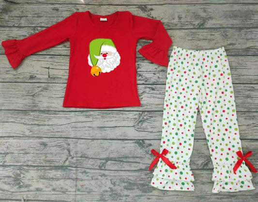 Baby girls Santa pajamas pants clothes sets