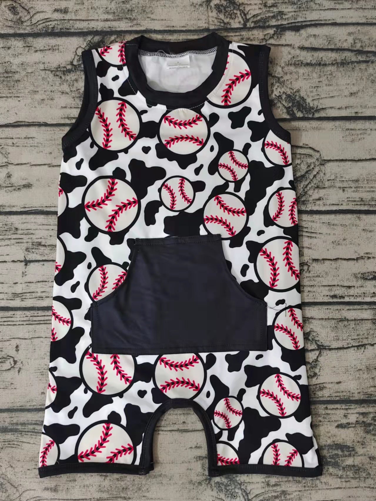 Baby boys summer baseball rompers