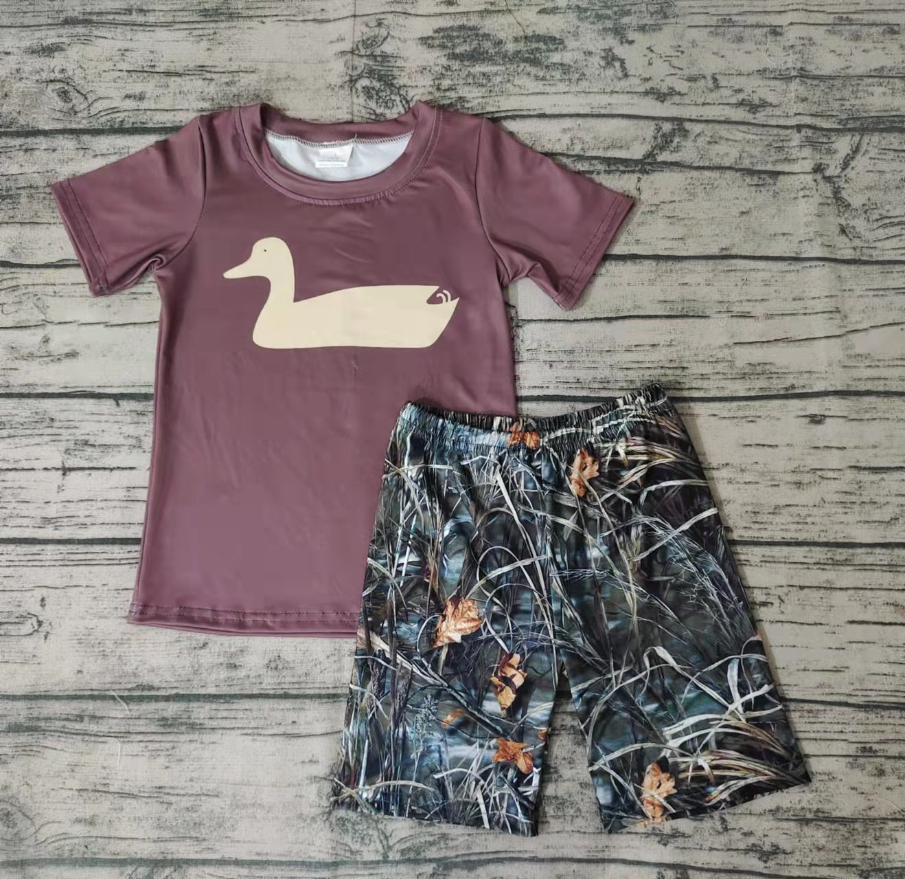 Baby boy duck camo summer shorts sets