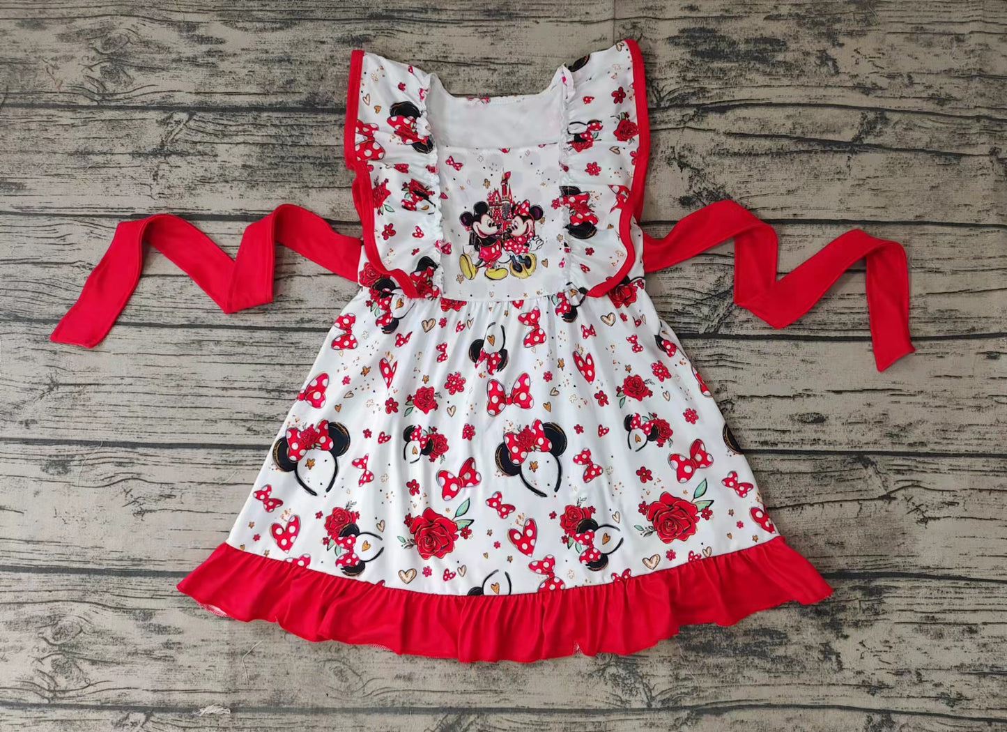 Baby girls mouse cartoon headband dresses