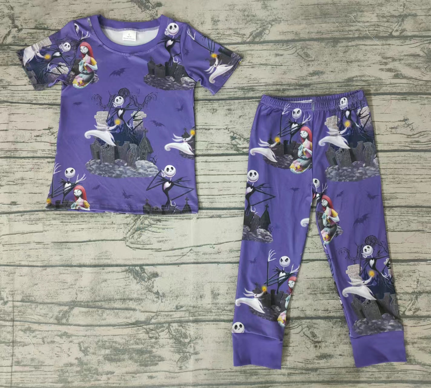 Halloween boys short sleeve shirt pajamas legging sets