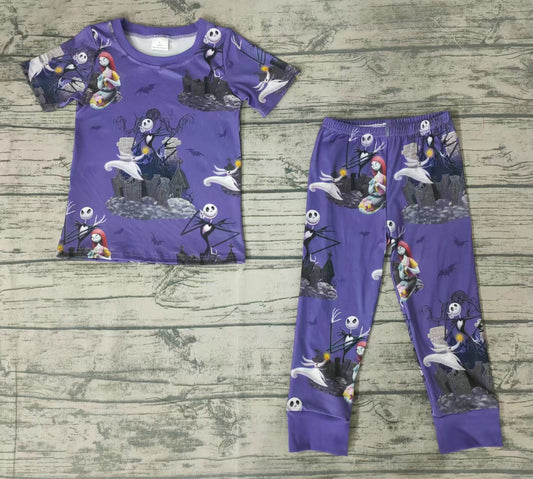 Halloween boys short sleeve shirt pajamas legging sets