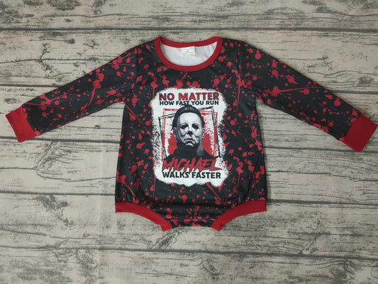 Baby girls Halloween red long sleeve rompers