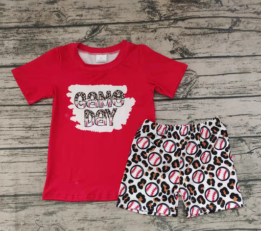 Baby boys baseball game day summer shorts sets