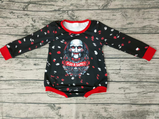 Baby girls Halloween black cartoon long sleeve rompers