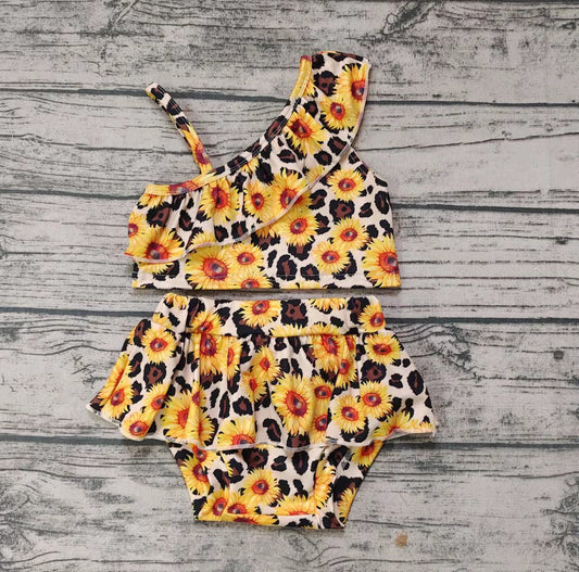 Baby Girls summer sunflower 2pcs swimsuits