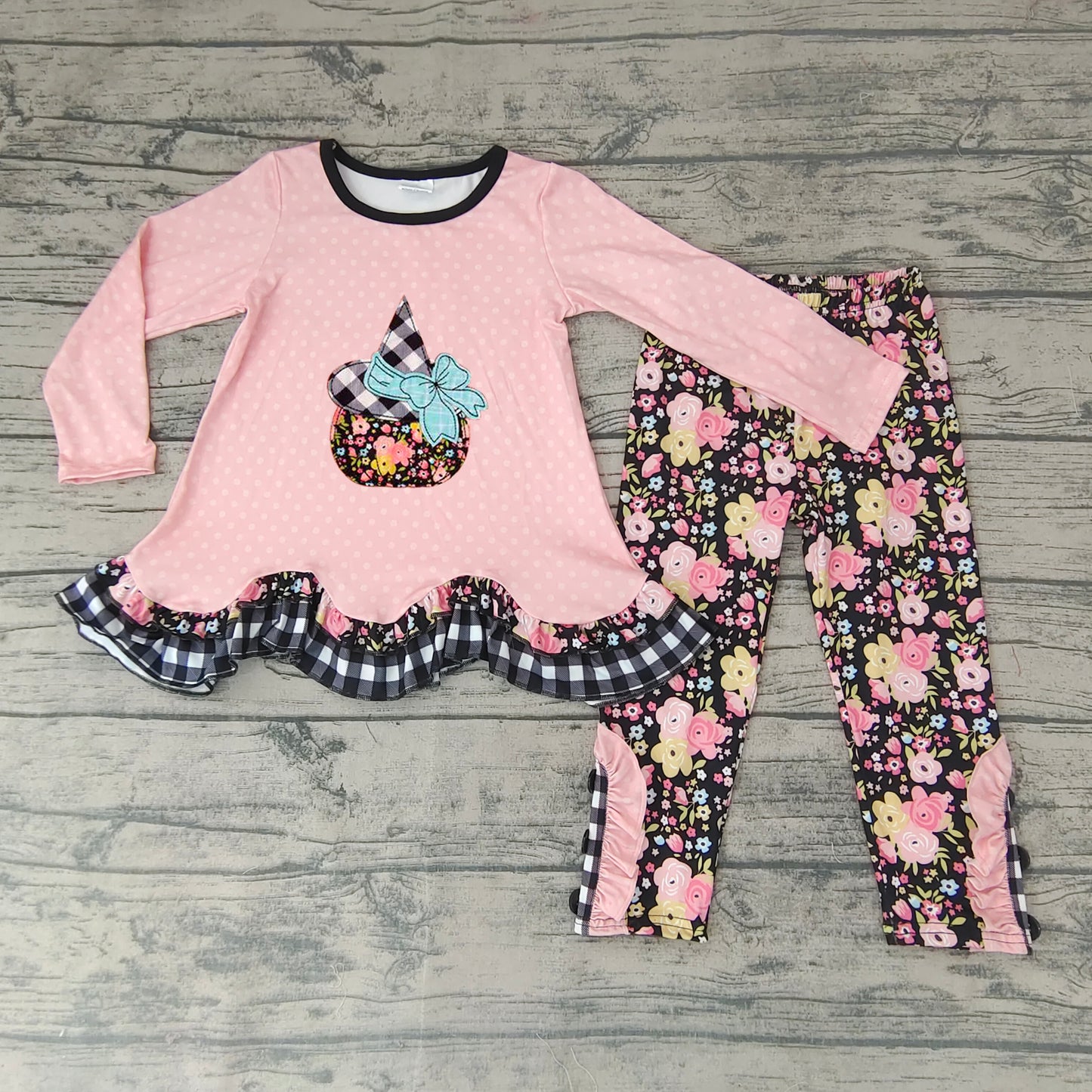 Baby girls floral Halloween hat legging pants sets