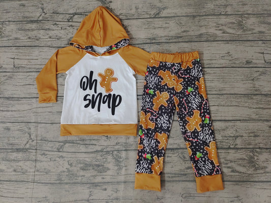 Baby Boys Oh Snap Christmas hoodie pants clothes sets