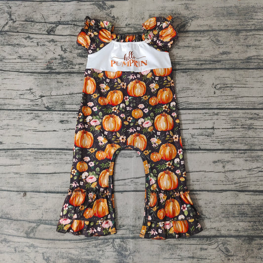 Baby girls hello pumpkin floral rompers
