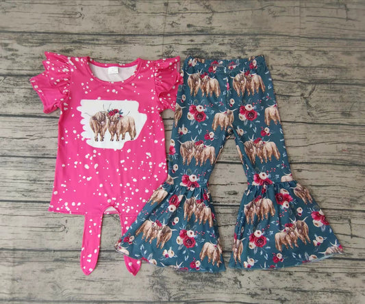 Baby Girls cute cow western heifer bell pants clothing