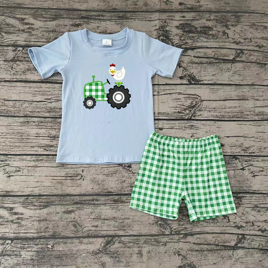 Baby boy farm chicken shorts sets