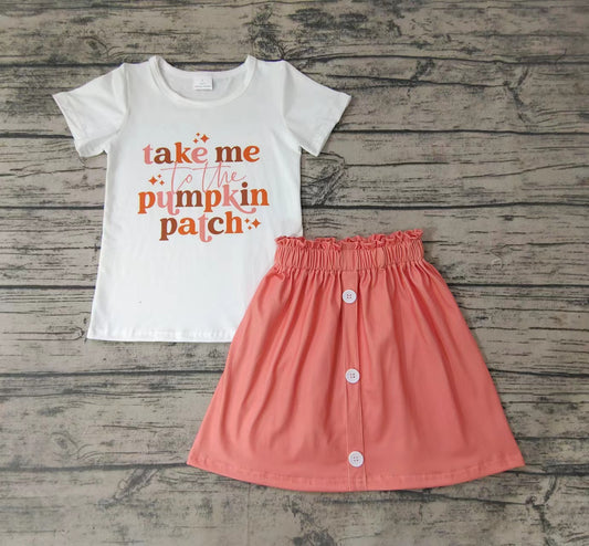 Baby girls take me to the pumpkin pink skirt sets