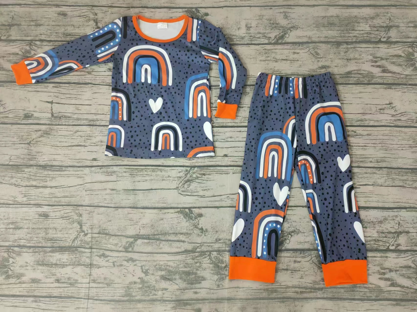 Baby boys rainbow orange pajamas pants clothes sets