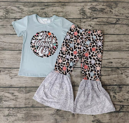 Baby girls leopard bell pants sets