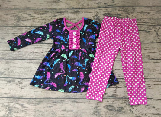 Baby girls Halloween bat tunic legging clothes sets