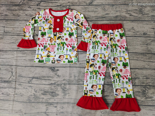 baby girls Christmas cartoon pajamas pants sets