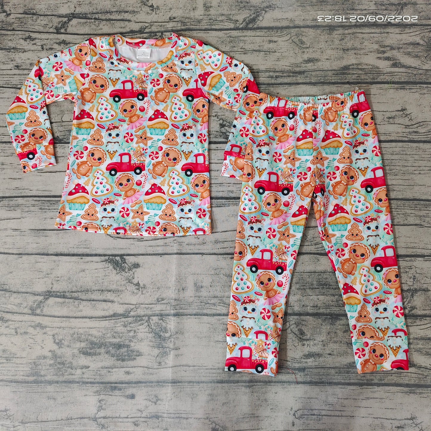baby girls christmas gingerbread pajamas pants sets
