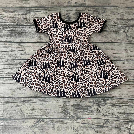 Baby girls halloween witch leopard dresses