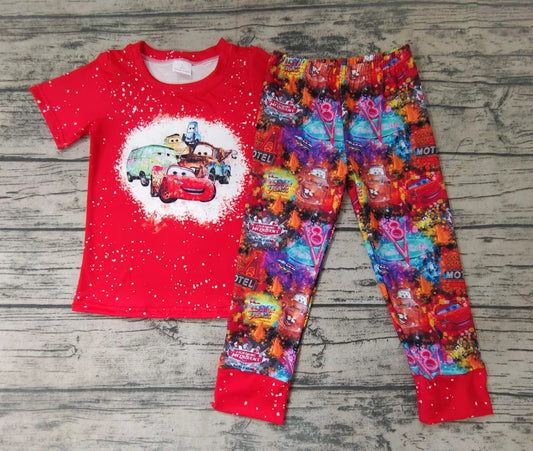 Baby boys racing red car legging sets