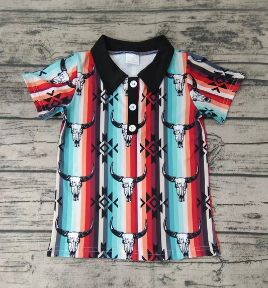 Baby Boys western cow stripe buttons shirts