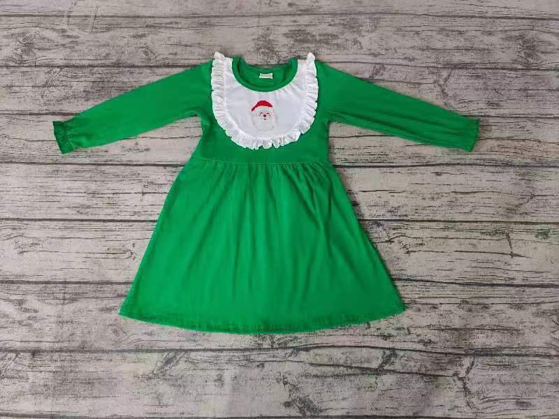 Baby girls Christmas santa green dresses