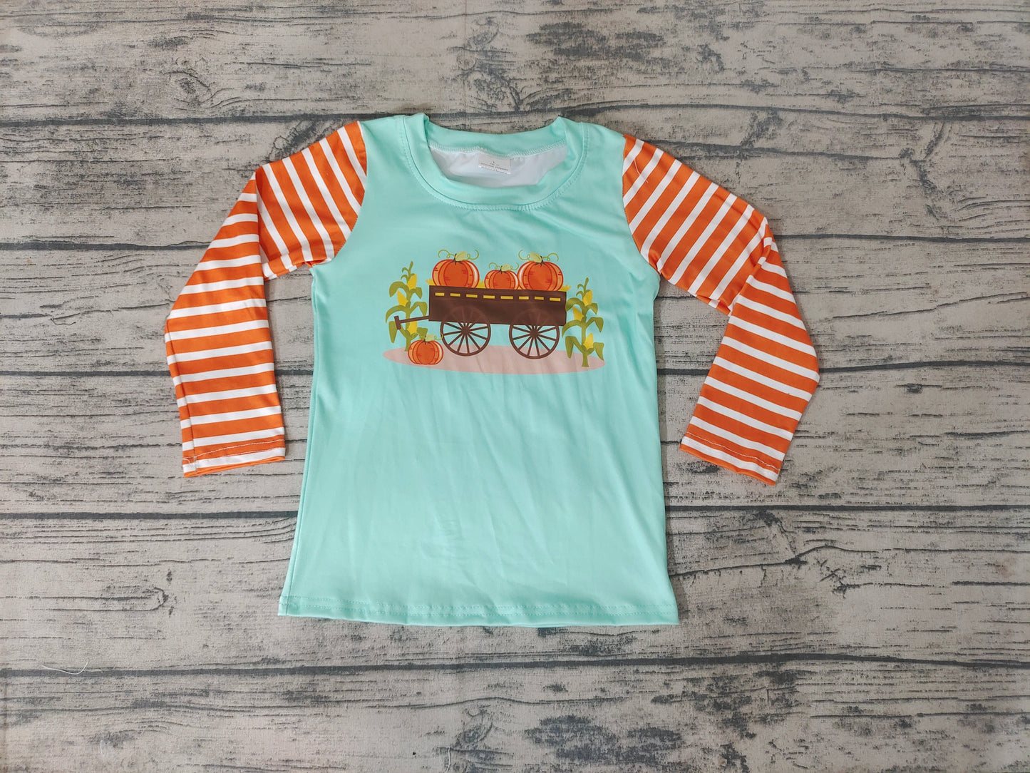 Baby boys pumpkin tractor shirts
