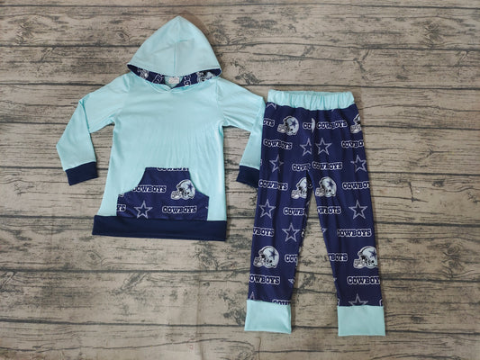 Baby boys Football hoodie top pants clothes sets