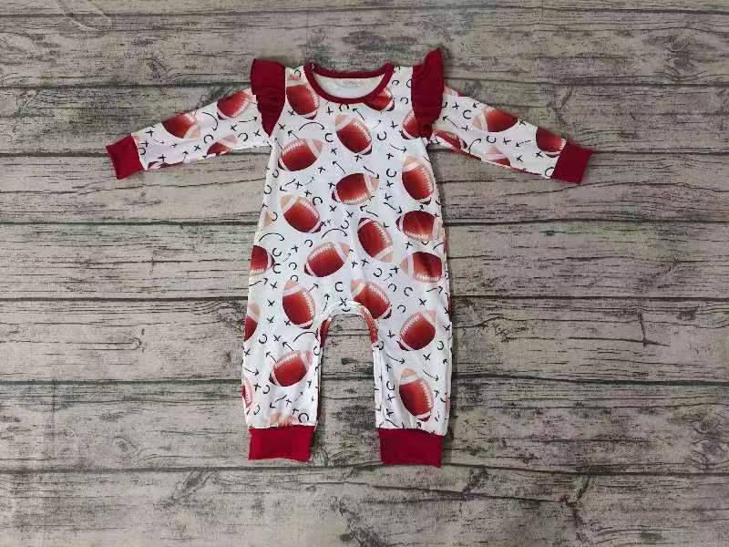 Baby girls baseball fall rompers