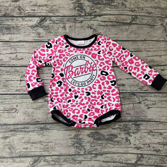 Baby girls pink leopard Long sleeve rompers