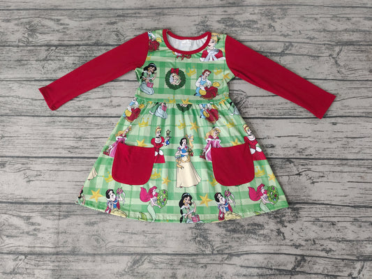 Baby girls princess red knee length dresses