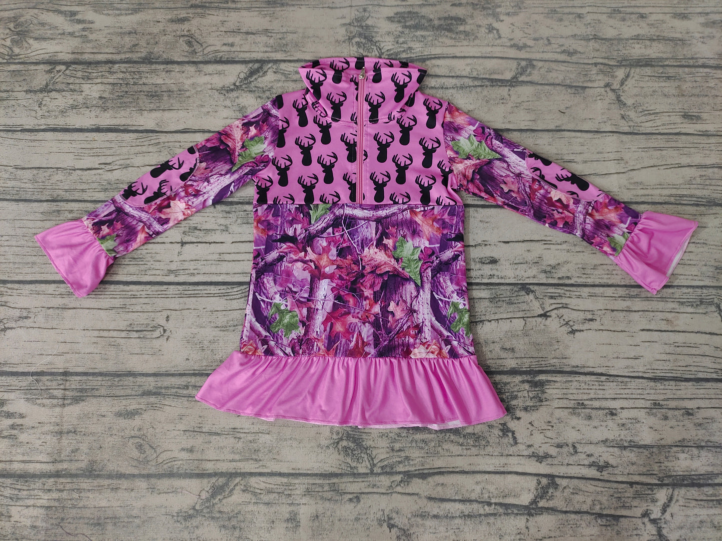 Baby girls pink camo pullover shirts
