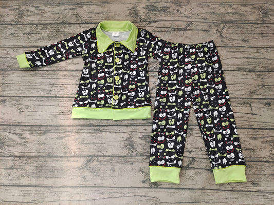 Baby boys Halloween eyes Button Ups Pajamas Sets