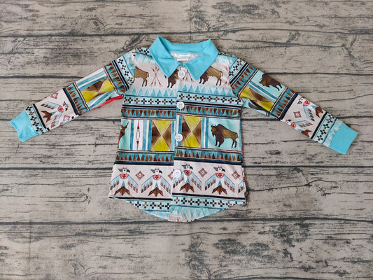 Baby boys Western Cow Button shirts Tops