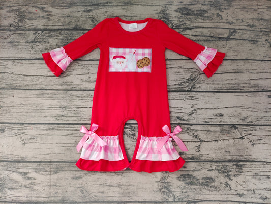 Baby girls Christmas santa milk rompers