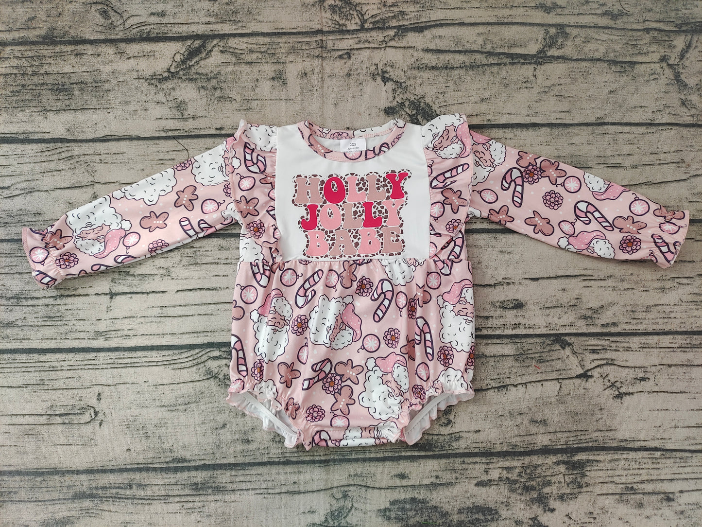 Baby girls Christmas pink rompers