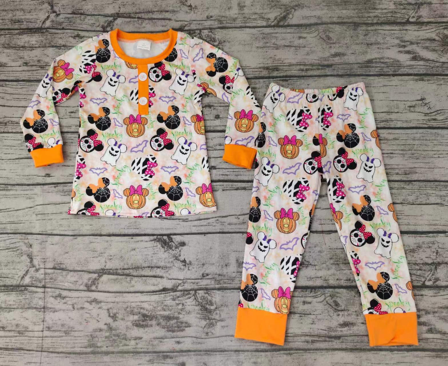 Halloween baby boys cartoon pumpkin pajamas sets