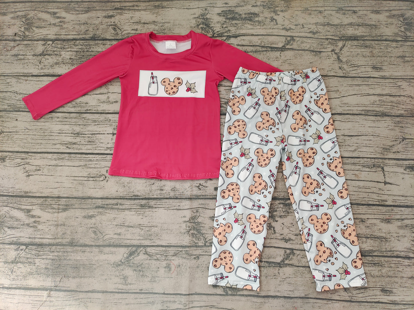 Baby Boys Christmas cookie milk pajamas pants sets